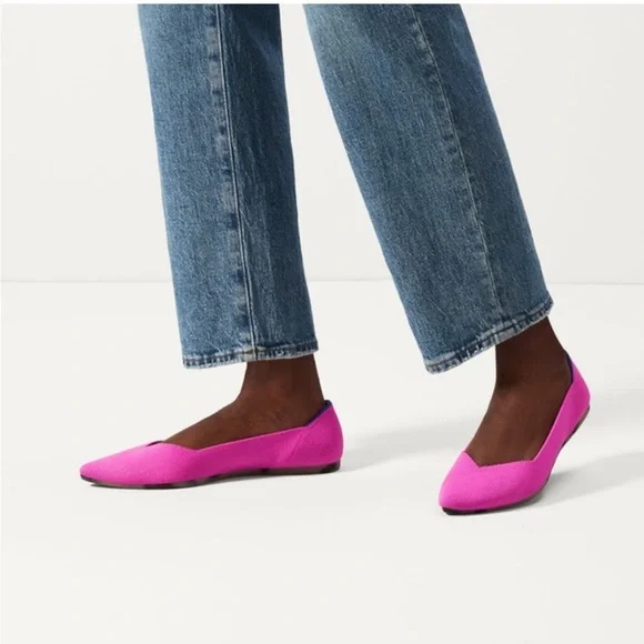 New Rothy’s The Point Flat Shoes Dragon Fruit Pink 8.5 - Picture 3 of 10